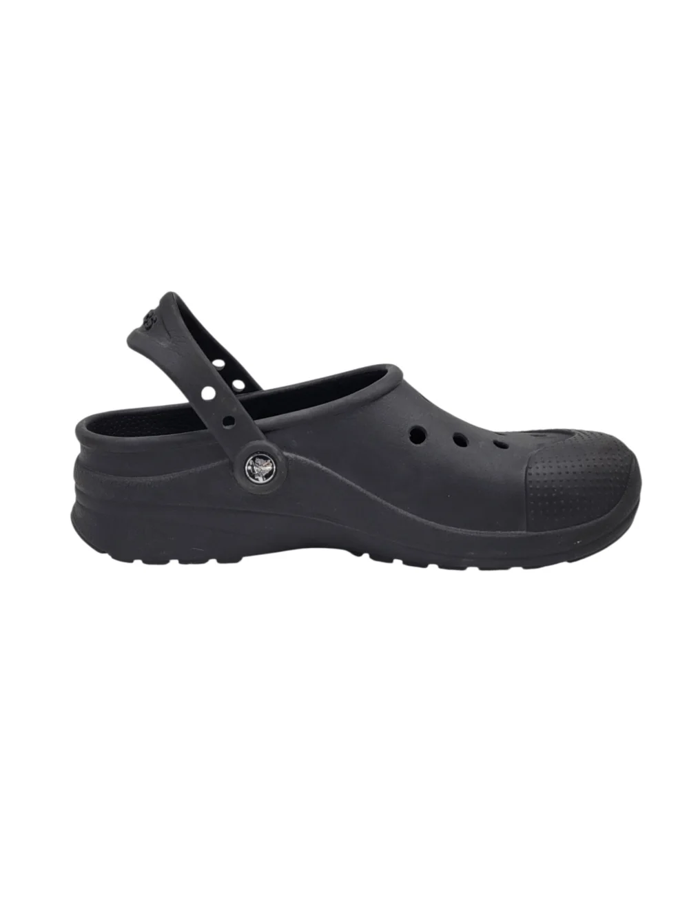 Crocs Classic Sandals Men Size 12 Black Pivoting Heel Strap Ventilation Ports